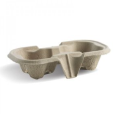 2 CUP CARRIER TRAY PULP 100PCS X PKT